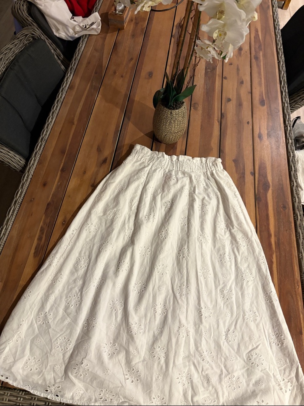 Universal Thread White Eyelet Midi Skirt